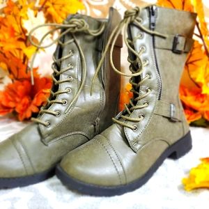 Olive Green Combat Boots